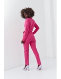 Elegant long-sleeved jumpsuit, amaranth 25280 - Online store - Boutique